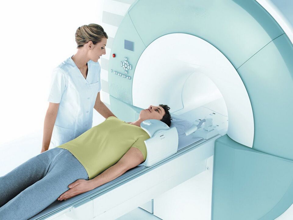 MRI to diagnose osteochondrosis. 