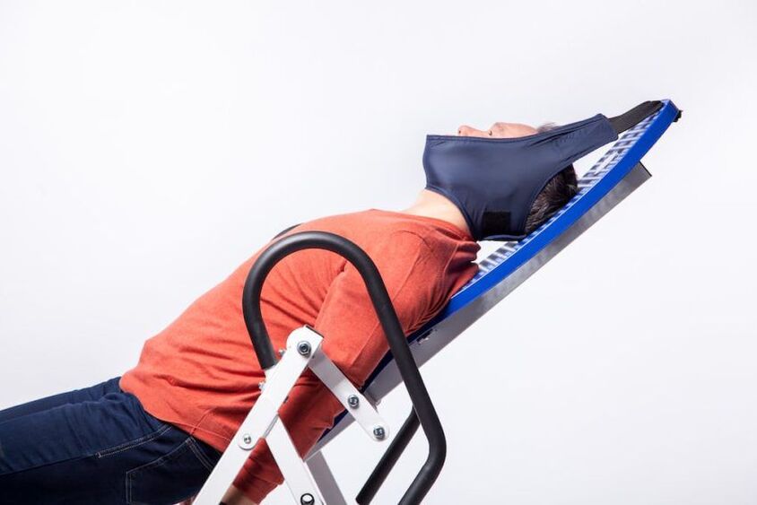 Traction therapy for cervical osteochondrosis.